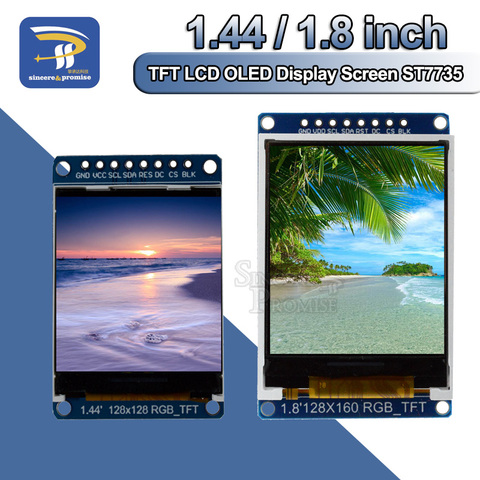 Placa de módulo de pantalla LCD TFT IPS a todo Color, 3,3 V, 1,44, 1,8 pulgadas, serie 128x128, 128x160, 65K SPI, reemplazo de placa OLED ST7735 ► Foto 1/6