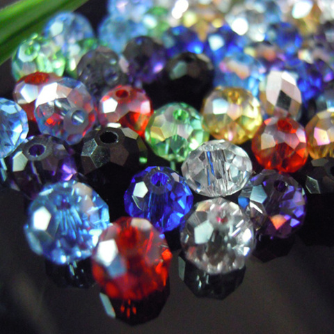 Isywaka colores mezclados 4*6mm 50 piezas cuentas Austria cristal facetado vidrio suelta perlas espaciador redondo granos para la fabricación de la joyería ► Foto 1/4