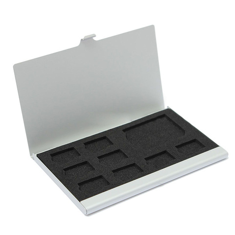Caja de soporte para almacenamiento de tarjetas de memoria, Protector de fundas metálicas, 9 microSD/SD, 8 TF y 1 SD ► Foto 1/1