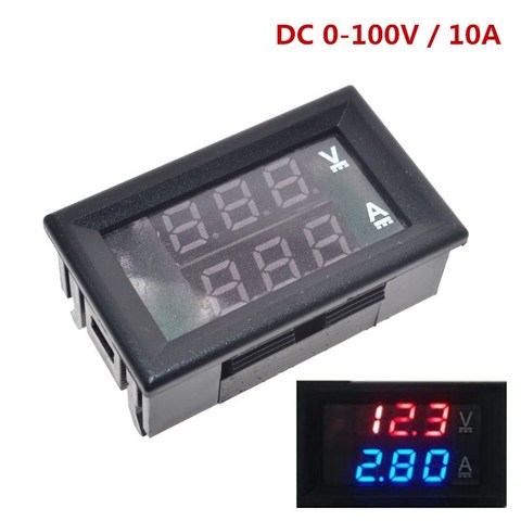 Voltímetro Digital DC 0-100V 10A, amperímetro, pantalla Dual, Detector de voltaje, Panel de medición de corriente, amperímetro de 0,28 