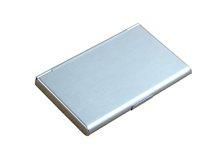 Tarjetero de acero inoxidable de 9,3x5,7x0,7 cm, caja fina de Metal para tarjetas de identificación y negocios ► Foto 1/6