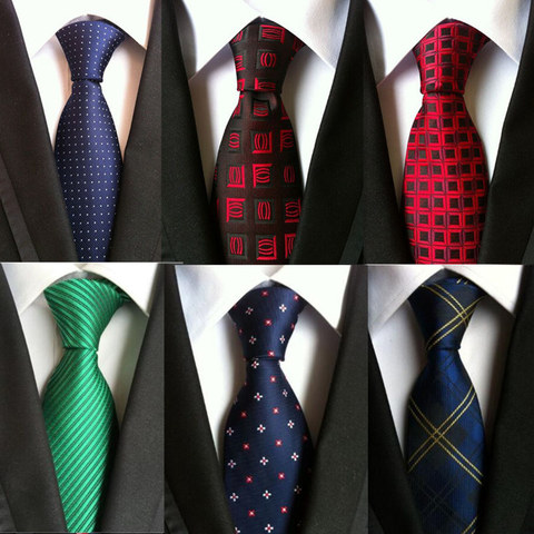 Hot 100% seda plaid corbatas para hombres camisa boda cravate Para homme jacquard tejido corbata fiesta gravata negocio lote Formal ► Foto 1/6