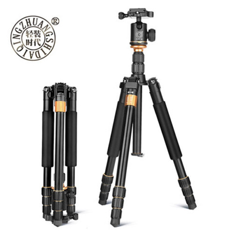 QZSD Q999s trípode portátil Pro de aleación de aluminio, monopié y cabeza de bola, viaje compacto para cámara DSLR, producto en oferta ► Foto 1/6