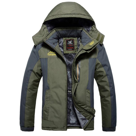 Chaqueta de invierno para hombre gruesa a prueba de viento impermeable capa de lana para hombre prendas de vestir militares Parka más terciopelo tamaño 6XL 7XL 8XL 9XL sobretodo ► Foto 1/6