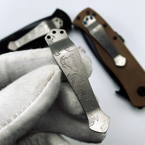 Koi design-cuchillo de Clip trasero TC4, Clip de aleación de titanio, ZT, Clip trasero, aleación de titanio, CNC, Clip trasero ► Foto 1/5