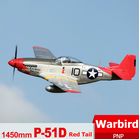 Avión teledirigido FMS, 1450mm, 1,4 M, P51, P-51D, Mustang, cola roja, V8, con giroscopio reflejo, piloto Led, PNP, Gaint, modelo Warbird, avión, EPO ► Foto 1/6