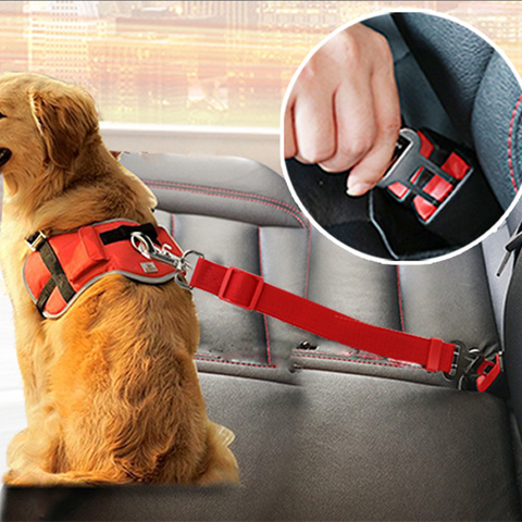 Vehículo mascota para coche cinturón de silla para perro cinturón de seguridad del coche para cachorros arnés plomo Clip perro suministros palanca de seguridad tracción automática productos 251130 ► Foto 1/6