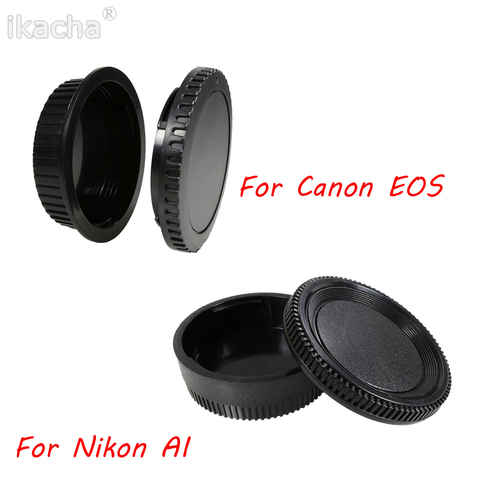 Tapa trasera de cámara + tapa de lente frontal, protección a prueba de polvo para Canon EOS, Nikon AI DSLR, montaje de cámara ► Foto 1/6