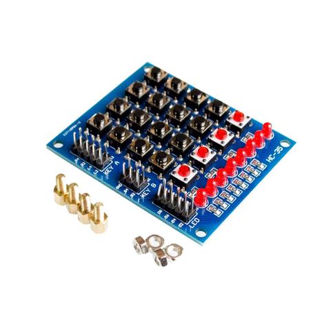 Teclado de matriz 4x4 para Arduino, conjunto de módulos, botones de 16 teclas, Panel de teclado de interruptor de tastauro, Kit de accesorios DIY de 8LED, 4x4 ► Foto 1/3