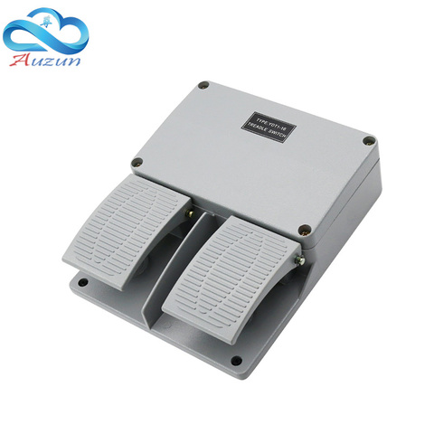 Interruptor de pie YDT1-16 aluminio gris doble pedal interruptor máquina herramienta accesorios interruptor ► Foto 1/5