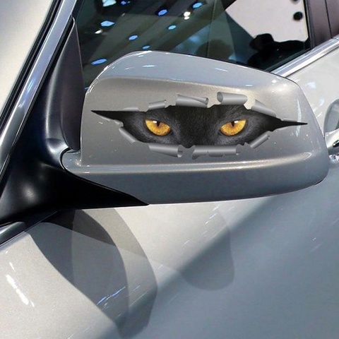 Venta de pegatinas 3D con diseño de ojos de gato divertidos que miden en el coche, accesorios para todo el cuerpo para todos los coches ► Foto 1/6