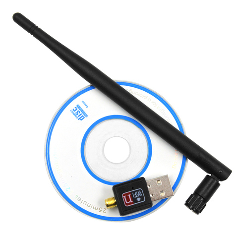 Elisona-Adaptador WiFi de antena inalámbrica, tarjeta de red portátil, USB, receptor Wifi, 150Mbps, 5dB, 802.b/ g/n ► Foto 1/1