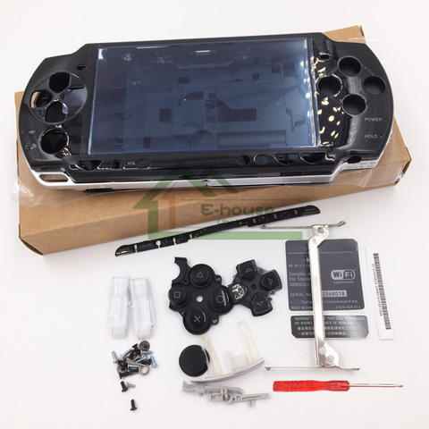 Para Sony PSP2000 PSP 2000 Color negro carcasa completa Funda/carcasa de repuesto con kit de botones ► Foto 1/4