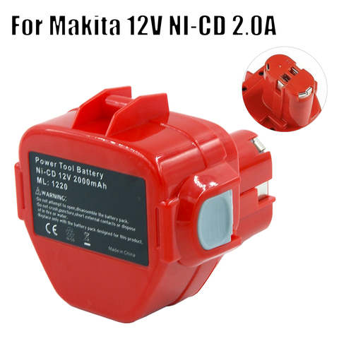 Nueva herramienta eléctrica recargable batería de batería para Makita 1220 1222 NI-CD 12V 12V 2000MAH 2.0A ajuste 5093DWD 6835DWD 1050DWD 4331DWD ► Foto 1/6