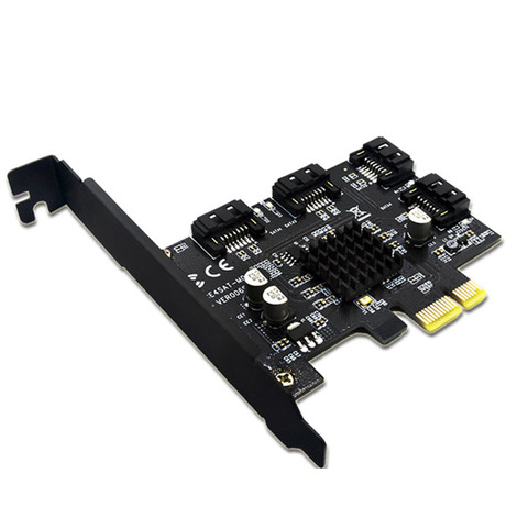 Nuevo Marvell 88SE9215 4 puertos SATA 6G PCI Express Tarjeta de controlador PCI-e a SATA III 3,0 convertidor PCI soporte de bajo perfil SATA3.0 ► Foto 1/6
