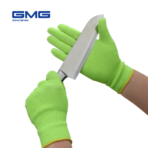 Guantes a prueba de cortes con pantalla táctil GMG amarillo HPPE EN388 ANSI anticortes Nivel 5 guantes de trabajo de seguridad resistente al corte guantes ► Foto 1/6