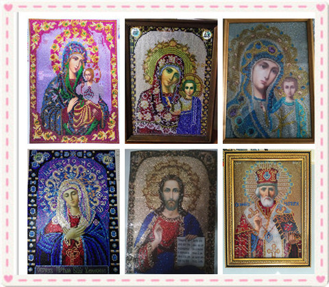 Pintura de diamante 5d diy de gran oferta, íconos religiosos, bordado de diamantes, mosaico de punto de cruz, cuadro de cuentas para regalo de Navidad zx, 2022 ► Foto 1/6