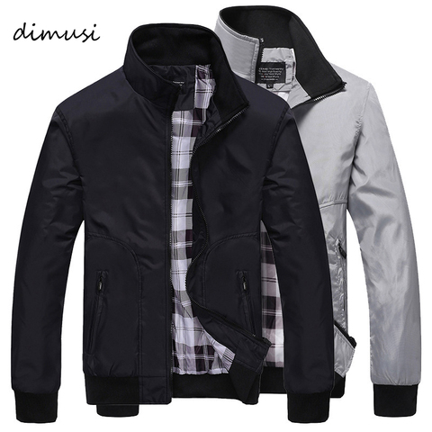 DIMUSI chaquetas para hombre primavera otoño Casual abrigos de Color sólido para Hombre Ropa Deportiva cuello delgado chaquetas de bombardero para hombre 4XL ► Foto 1/6