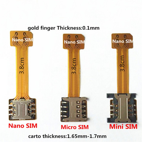 1Pc 1Pc Top híbrido doble dual adaptador de tarjeta Sim Micro SD Sim Nano adaptador de extensión para Xiaomi Redmi para Samsung Huawei ► Foto 1/6