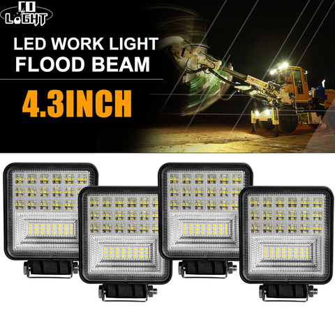 Barra de luz LED Offroad CO LIGHT, 4 pulgadas, 63W, luces Led de inundación DRL 12V 24V para Lada ATV SUV motoclle 4x4, luz de trabajo LED para Tractor y camión ► Foto 1/6