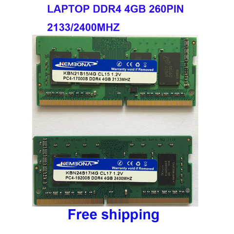 Kembona sodimm notebook ram memoria portátil ddr4 4 GB 4G 2133 MHz 2400 MHz 260pin envío gratuito ► Foto 1/2