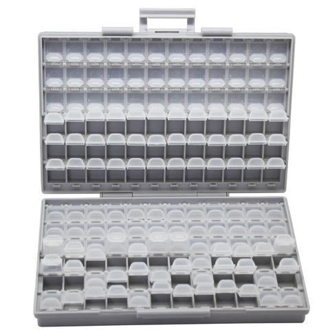 AideTek SMD Resistor Capacitor Beads almacenamiento caja blanca organizador caja de herramientas de plástico cajas de almacenamiento y organizadores BOXALL ► Foto 1/6
