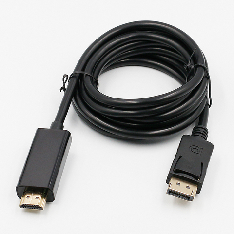 Nuevo puerto de visualización 1,8 M Displayport macho DP a HDMI macho Cable adaptador Convertidor para PC portátil HD proyector ► Foto 1/3