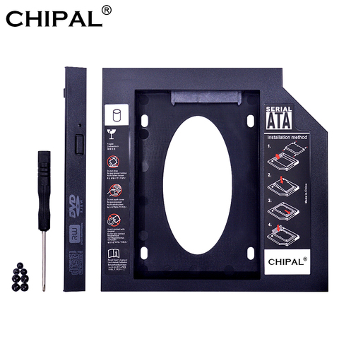CHIPAL-caja de disco duro SATA 3,0 2da HDD Caddy, 12,7mm, 9,5mm, 9mm, para SSD HD de 2,5 pulgadas, caja de disco duro para ordenador portátil, DVD ROM, Unidad óptica ► Foto 1/6
