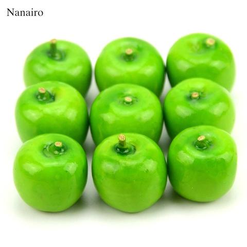 80 Uds Mini verde Artificial Apple Super pequeño manzanas de espuma de plástico falso fruta Artificial modelo Fiesta cocina decoración de la boda ► Foto 1/6