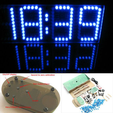 Pantalla LED colorida grande, Kit DIY electrónico de reloj artesanal, cubierta de aluminio y carcasa de acrílico remoto, se puede usar por separado ► Foto 1/6