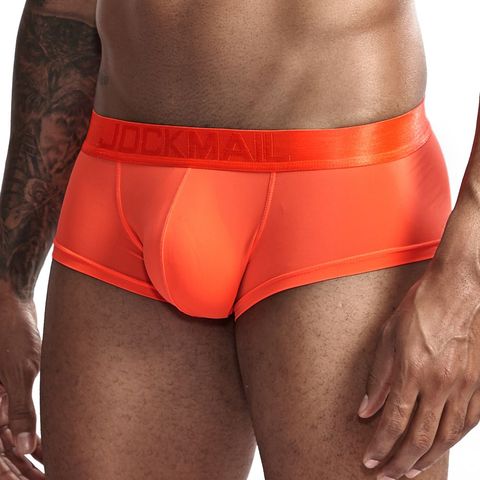 JOCKMAIL-Bóxer de Ice Silk ultradelgado para hombre, calzoncillos masculinos, cortos, frescos, de tela ultrafina, color sólido y con diseño convexo ► Foto 1/6