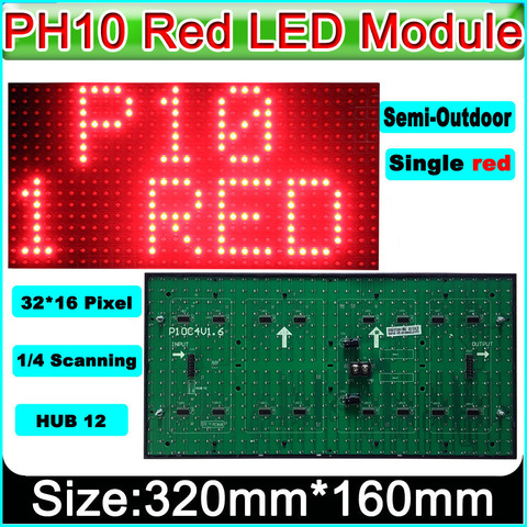 2022 nuevo rojo P10 Semi-exterior-Pantalla de LED del módulo de mensaje Junta señal de marca de alto brillo texto móvil electrónico ► Foto 1/1