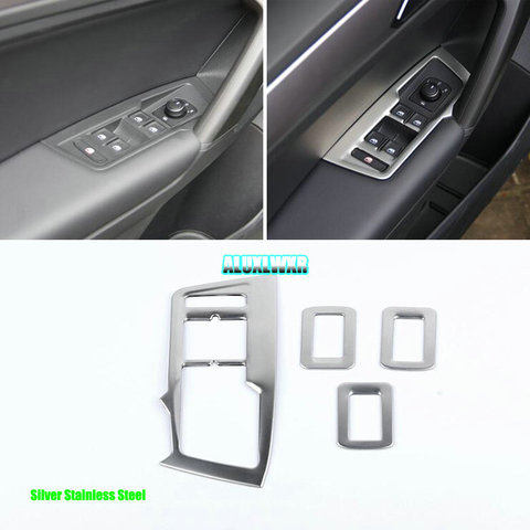 Cubierta de interruptor de cristal cromado para Volkswagen VW Tiguan 2 Mk2 2017 2022, Panel decorativo para botones de puerta y ventana ► Foto 1/1