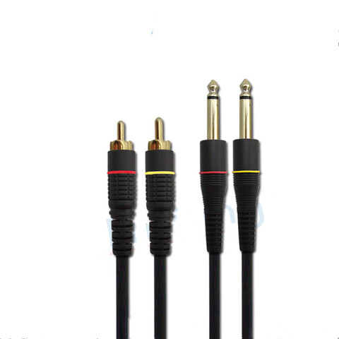 Doble 6,5/6,3 para girar el loto doble, doble giro, 2 líneas de cable rca, amplificador de señal de audio, 6,35 M, 1,5 pies ► Foto 1/5