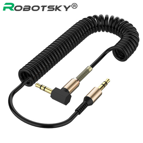 Cable de Audio de 3,5mm 3,5 Jack macho a macho Cable auxiliar primavera auriculares código para coche Xiaomi Redmi 5 Plus Oneplus LG Samsung Galaxy ► Foto 1/6