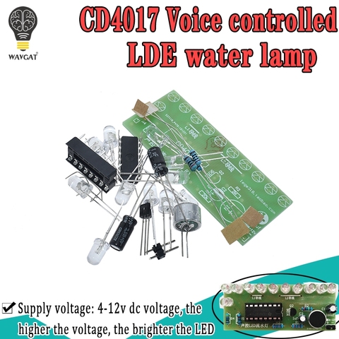 Kit de luz LED para agua activada por voz CD4017, Control de farol, producción electrónica divertida, enseñanza, entrenamiento, módulo de Kit electrónico Diy ► Foto 1/6
