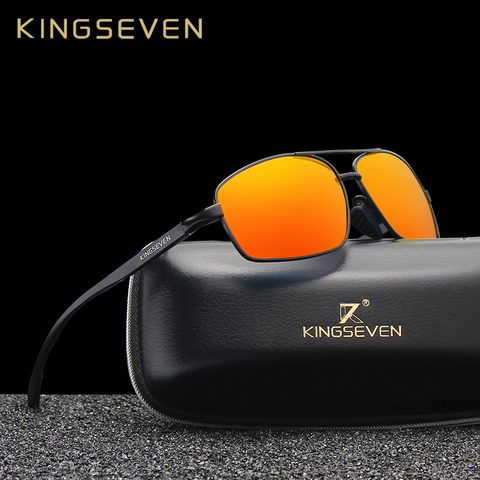 KINGSEVEN-gafas de sol polarizadas de diseñador para hombre y mujer, lentes de sol de conducción con espejo rojo, de alta calidad, N7088 ► Foto 1/6