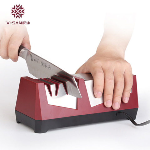 VISEN-afilador de cuchillos eléctrico profesional de alta calidad, máquina de cuchillos, amoladora de diamantes, afilador rápido automático para cocina y hogar ► Foto 1/1