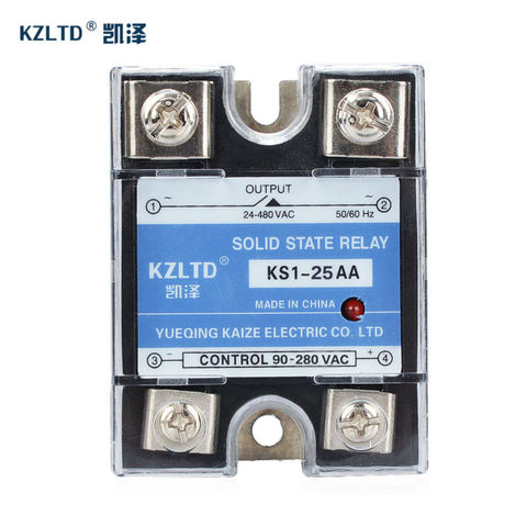 Nuevo relés de estado sólido SSR 25AA 90 ~ 280VAC a 24 ~ 480VAC relais 25A regulador de resistencia de voltaje SSR-25AA KS1-25AA antivibración ► Foto 1/6