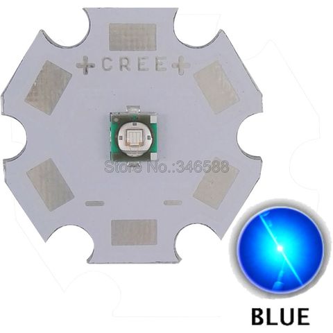 ¡10 unids/lote! Cree XLamp-disipador térmico de PCB, XP-E XPE, Color azul, 470NM-475NM, 3W, diodo emisor de alta potencia, 8mm, 12mm, 14mm, 16mm, 20mm ► Foto 1/1