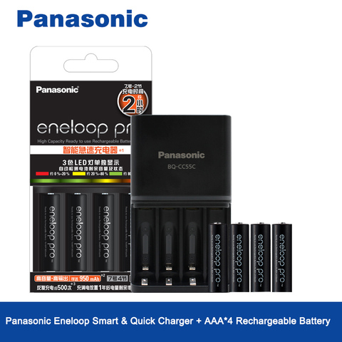 Original Panasonic alta capacidad 950mAh AAA baterías recargables 4 unids/lote 1,2 V Ni-MH cargador rápido de batería para AA/AAA enelop ► Foto 1/6