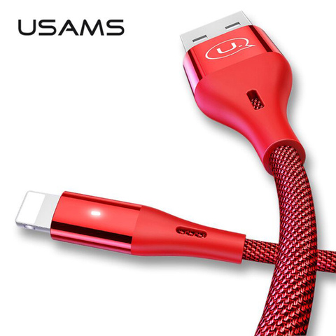 USAMS USB Cable para Cable de iluminación para iPhone Cable 2 m 2.4A de carga rápida Cable de datos para iPhone 7 8X6 6 s plus 5 SE 5S cargador ► Foto 1/6