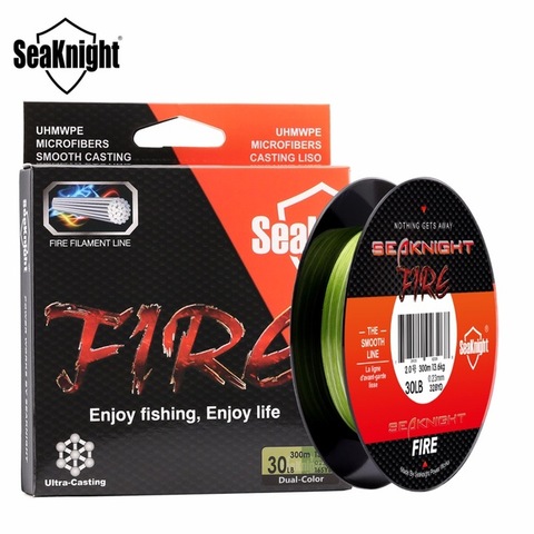 SeaKnight FIRE Series 300M línea de pesca de fuego Camo línea de filamentos de doble Color PE Ultra fundición 6 8 10 15 20 25 30 35 40LB ► Foto 1/6