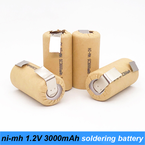 Ni-mh 1,2 v batería 3000 mah tira de soldadura para destornillador de batería de alimentación y batería de robot 1,2 v batería recargable nimh s5 ► Foto 1/1