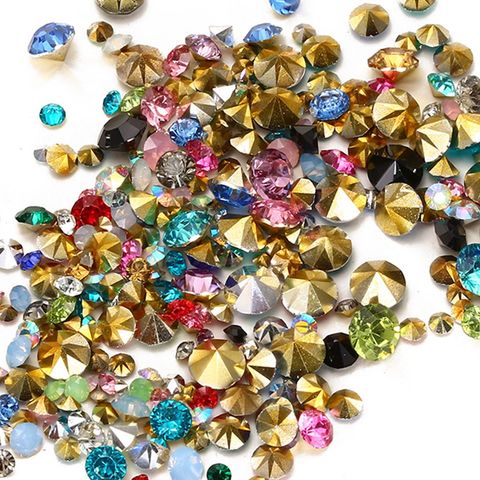 Tamaños mixtos 1000 piezas muchos colores para elegir punto atrás resina diamantes de imitación cuentas redondas brillantes para hacer joyas suministros de bricolaje ► Foto 1/6