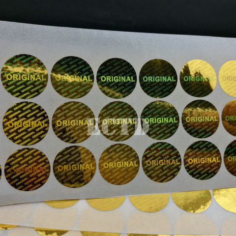 200 Uds oro Color ORIGINAL sello de garantía Etiqueta de Laser holograma pegatina en tamaño de 15mm de diámetro ► Foto 1/6