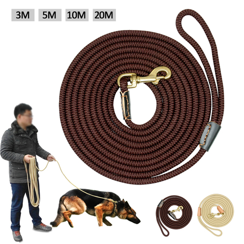 Correa de seguimiento de perro de Nylon larga cuerda de entrenamiento para mascotas correas para caminar 3 m 5 m 10 m 20 m medio perros grandes antideslizante ► Foto 1/6