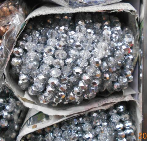 La mitad de Silver8mm 70 piezas cuentas Austria cristal facetado vidrio suelta perlas espaciador redondo granos para la fabricación de la joyería ► Foto 1/1