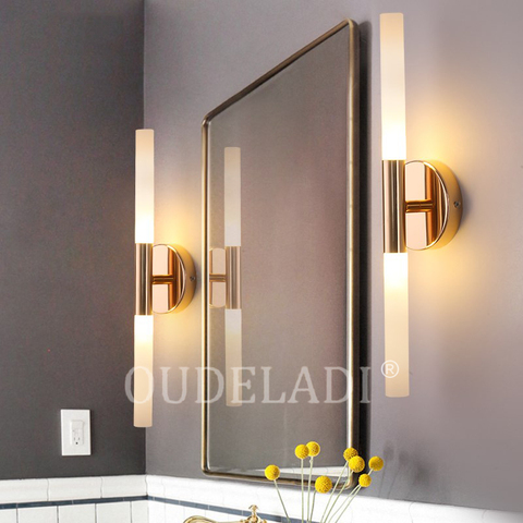 Lámpara LED de pared con tubería de metal moderna, para dormitorio, vestíbulo, sala de estar, Baño ► Foto 1/6