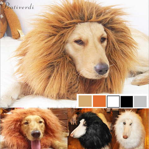 Disfraz de transfiguración para mascota, peluca cálida de invierno, con orejas de León y perros grandes ► Foto 1/6